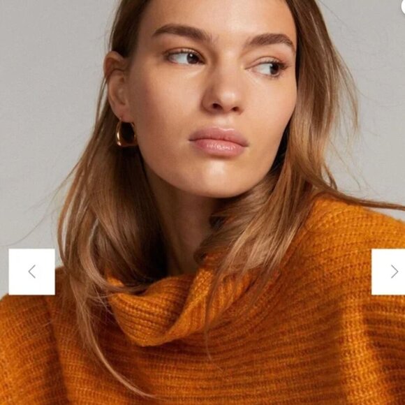 Anthropologie Pilcro Womens XS Burnt Orange Rust Knit Cowl Neck Sweater Oversize - Picture 3 of 14